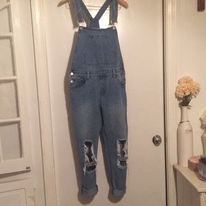 Distressed Twin Sister Overalls